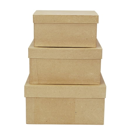 Darice 2849-06 Paper Mache Boxes for Craftwork, 8