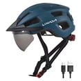 thumbnail image 1 of Lixada LIXADA HT003 Bicycle Helmet with Detachable Visor, Goggles, and Rechargeable LED Tail Light in Blue for Enhanced Riding Safety, 1 of 7
