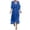 Blue, variant on Ruyang Women Boho Maxi Dress Womens Casual Summer Lace Up Maxi Dress Short Sleeve Chiffon V Neck Long Flowy Beach Dresse