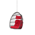 thumbnail image 5 of Sesslife Wicker Egg Chair, Outdoor Indoor Oversized Lounger Rattan Peacock Egg Basket Chair for Patio Backyard Porch, Comfy Outdoor Reading Chair Bedroom Lounge Chair (Red), 5 of 7