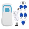 thumbnail image 1 of Lector de tarjetas Bluetooth RFID Escáner de código inalámbrico con 5 tarjetas ID blanca 125 Khz, 1 of 10