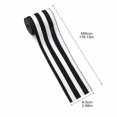 thumbnail image 2 of Black and White Striped Fabric Ribbon with Stitched Edges, 1 Roll, for Christmas Tree and Gift Wrapping Decoration, 2 of 4