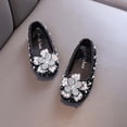 thumbnail image 7 of SGFCWSX Girls Ballet Flats Kids Sparkly Rhinestone Pearl Bow Wedding Party Flower Girl Shoes Black Size 8 Toddler, 7 of 7