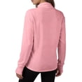thumbnail image 3 of Stichou Women's Plus Size Sun Shirts Full Zip Long Sleeve Shirt Hiking Workout Athletic Thumb Holes Clothing Pink XL, 3 of 6