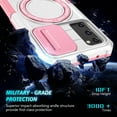 thumbnail image 6 of TECH CIRCLE Case for Samsung Galaxy S21 FE (6.4") - [Sliding Cover for Camera Protection] [Compatible with MagSafe] Shockproof Multifunctional Case with Hidden Kickstand/Phone Ring Holder,Pink White, 6 of 9