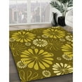thumbnail image 3 of Ahgly Company Machine Washable Indoor Round Transitional Yellow Area Rugs, 5' Round, 3 of 7