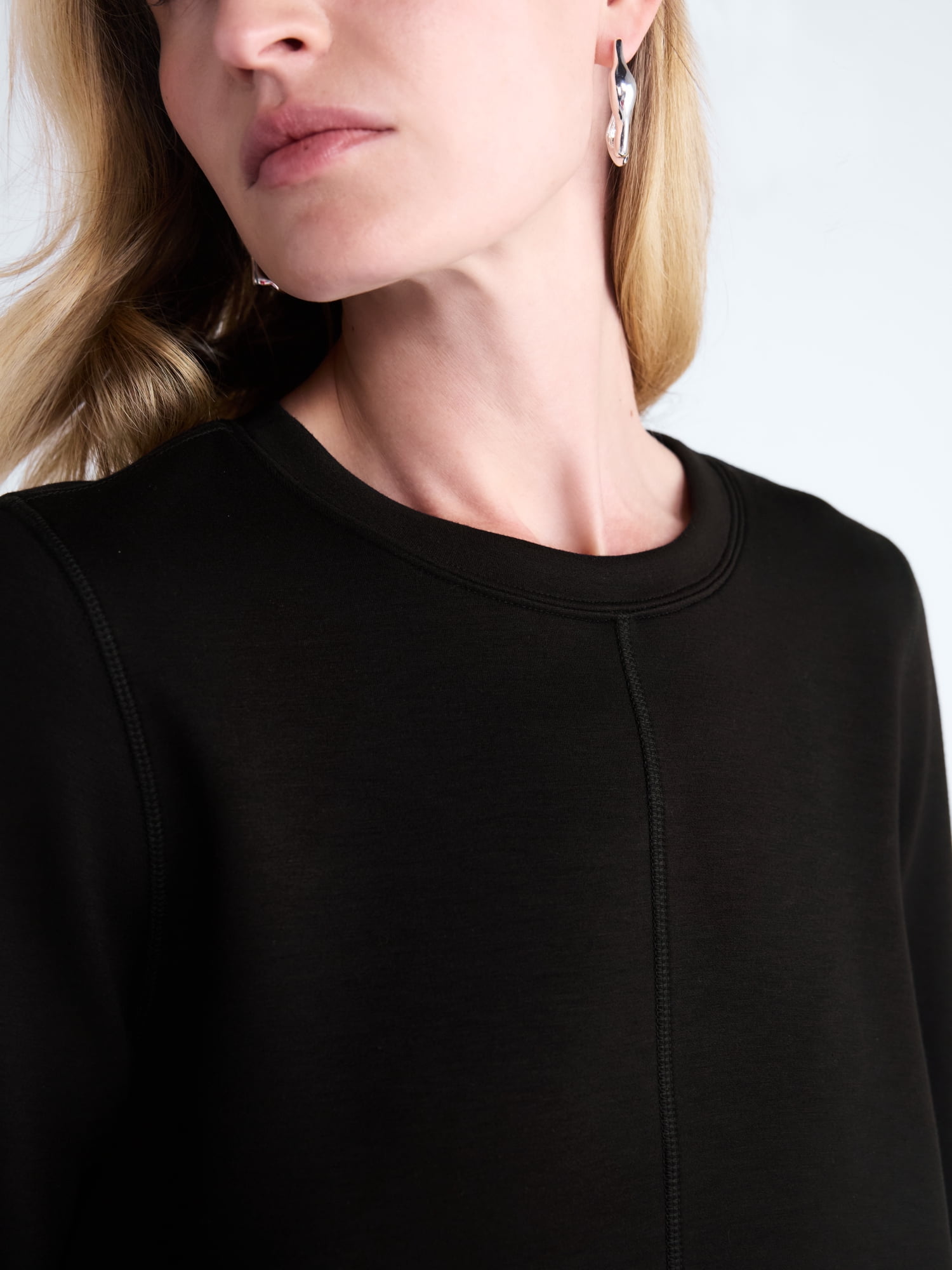 Scoop Women's and Women's Plus Scubaknit Cropped Tiered Top, Sizes XS-4X