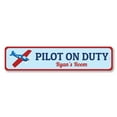 thumbnail image 2 of Pilot On Duty Novelty Sign, Metal Wall Decor - 4x18 inches, 2 of 4