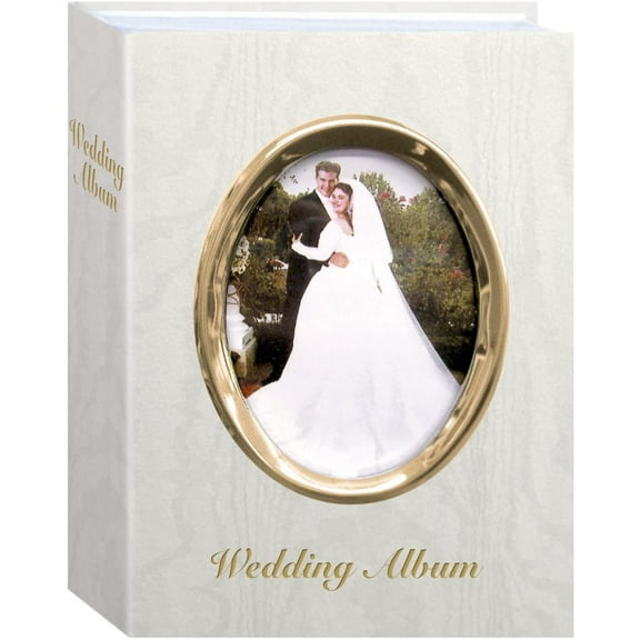 Pioneer Photo Albums Wedding 4" x 6" White Photo Album, Holds 100