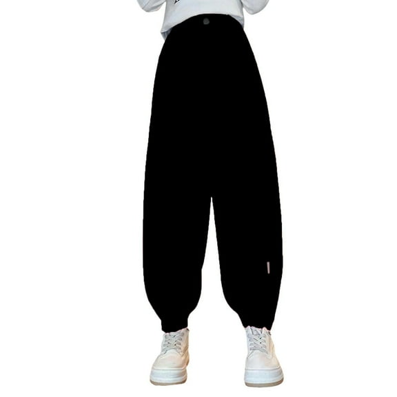 Tqyyweavej Baggy Sweatpants for Girls Oversized Wide Leg Loose Sweat Pants Elastic High Waist Drawstring Athletic Casual Joggers 6-16Y