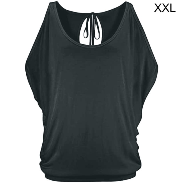 Camiseta con hombros descubiertos para mujer, blusa informal de algodón de manga corta, gris, XXL kenally AP001290-23