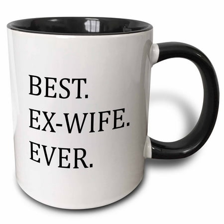 3dRose Best Ex-Wife Ever - Funny gifts for your ex - Good Term Exes - humorous humor fun - Two Tone Black Mug,