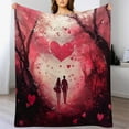 thumbnail image 6 of Valentine's Day Gift Red Heart Throw Blanket Soft Fluffy Blanket for Couples, Romantic Heart Design Throw for Bed, Couch, Sofa (E), 6 of 6