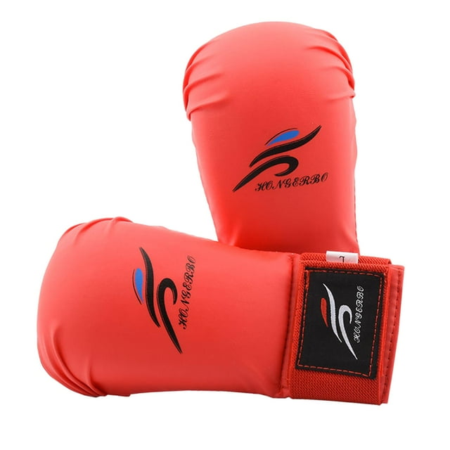 1 par de guantes de boxeo, guantes de boxeo, guantes de sparring para ejercicio, entrenamiento de taekwondo Rojo S