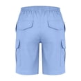 thumbnail image 4 of HAOTAGS Boys Cargo Shorts,Elastic Waist Utility Pocket Breathable Summer School Uniform Shorts Blue 11-12, 4 of 7