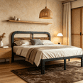 thumbnail image 5 of Apextella 14 in Full Metal Platform Bed Frame with Natural Wood Headboard, No Box Spring Needed, Underbed Storage, 5 of 8