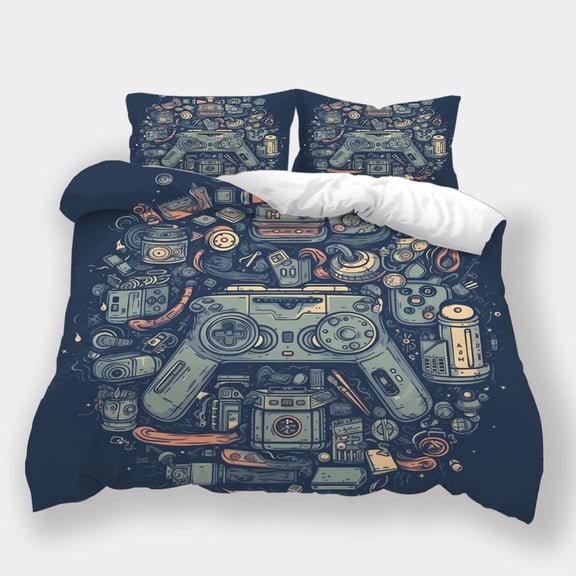 Home Bedclothes Gamepad Printed Bedspreads Boys Girls Highend Duvet Cover Pillowcase,Twin (68"x86")