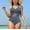 Gray, variant on UTSJKR Women's One Piece Swimsuits Halter Cutout Mesh Swimwear High Waisted Tummy Control Wrap Tie Bathing Suit Army Green XXL