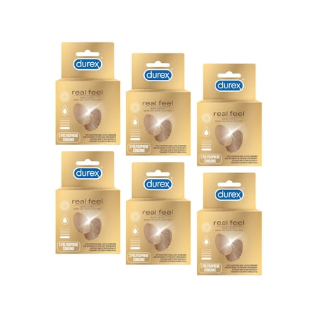 Durex Real Feel Avanti Bare Polyisoprene Non-Latex Condoms, 3 ct (Pack of 6)
