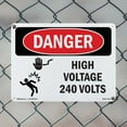 thumbnail image 4 of High Voltage 240 Volts OSHA Danger Aluminum Sign 18 Inch x 12 Inch - 5 Pack, 4 of 8