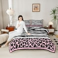 thumbnail image 4 of Homewish Cheetah Zebra Print Pink White Black Twin Comforter Set, Reversible Luxury Girls Bedding, 2-Piece, 4 of 8