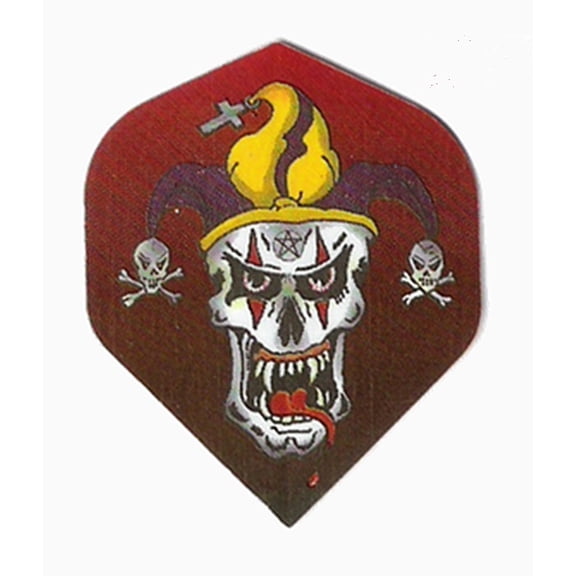 5 Sets (15 Flights) CRAZY CLOWN, Physco Clown, Skull Standard Metronic Dart Flights - 75 Micron