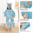 thumbnail image 4 of Wearable Blanket with Sleeves and Pocket Oversized Hooded Sweatshirt 3-14 YR Capybaras Pattern M, 4 of 7