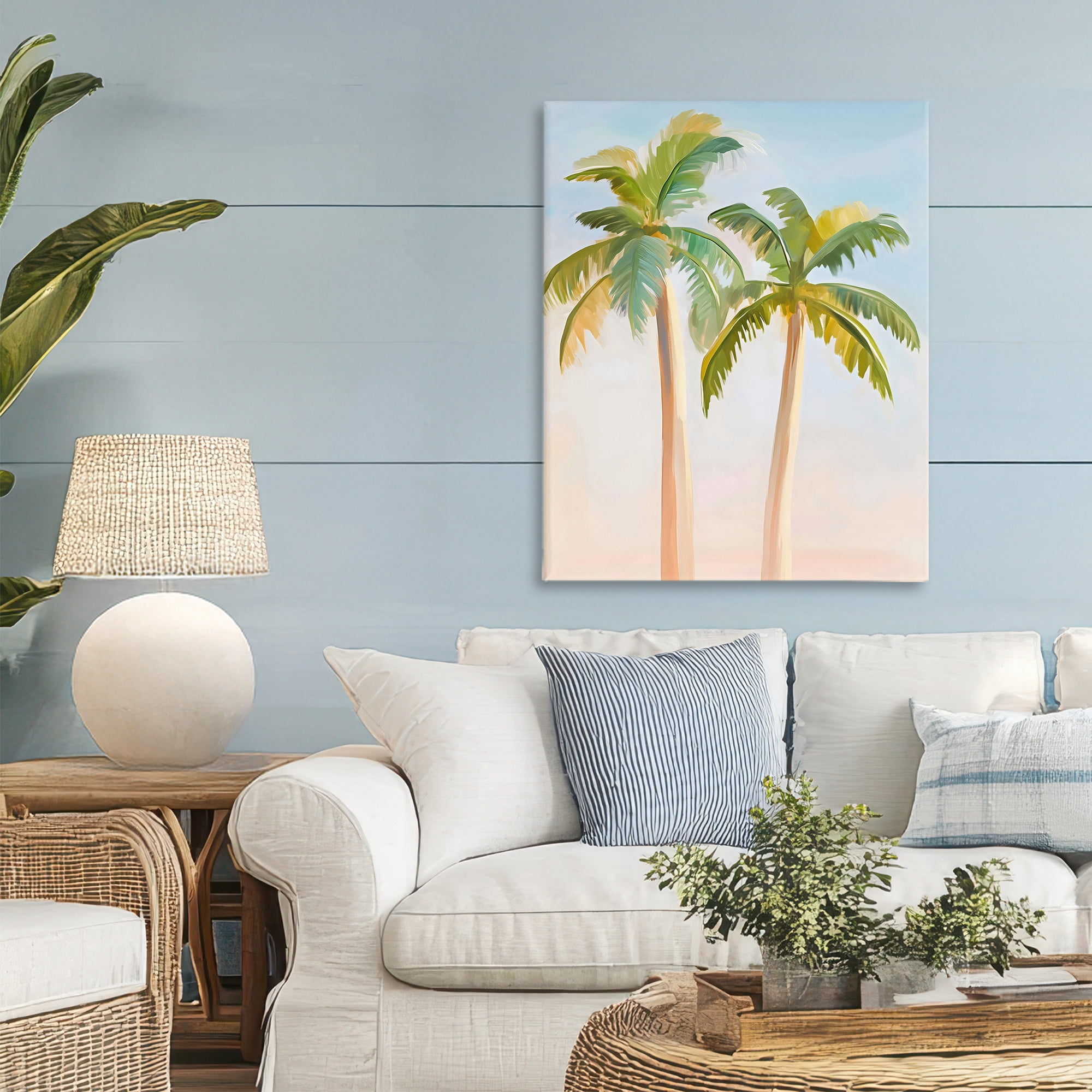Stupell Industries Tropical Palm Twins at Sunrise Canvas Wall Art, design by The Prints Vibe