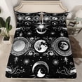 thumbnail image 2 of Homewish Boho Sun Moon Bed Sheets,Bohemain Tribal King Sheets,White Black Sheet Set For Kids,Ultra Soft Home Decor,4 Pieces, 2 of 7