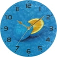 thumbnail image 5 of SKYSONIC Blue Lemon Sliced Wall Clock 10 Inch Silent Non Ticking Round Clock Oil Painting Clock Easy to Read Clock for Living Room Bedroom Bathroom Home Decor, 5 of 7