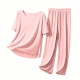 thumbnail image 5 of Naittoop Soft Pajama Set for Women Short Sleeve from Sleepwear Lightweight Loose Pajamas Pjs Sets, 5 of 5