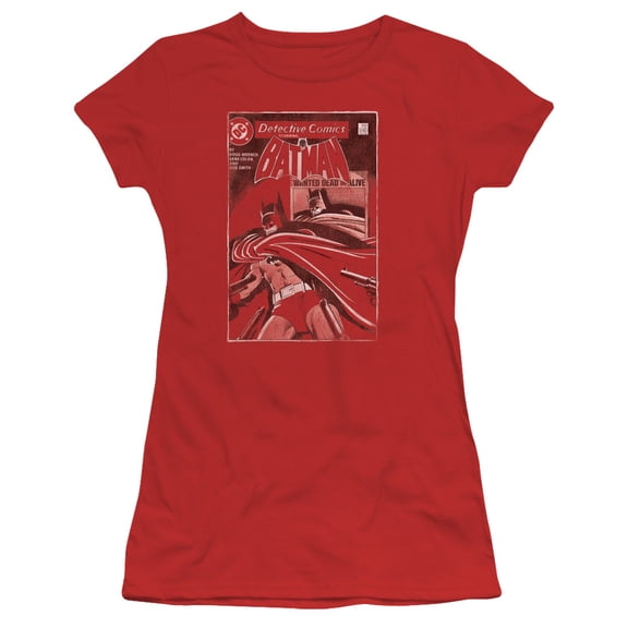 Batman Doa Cover S/S Junior Women's T-Shirt Sheer Red