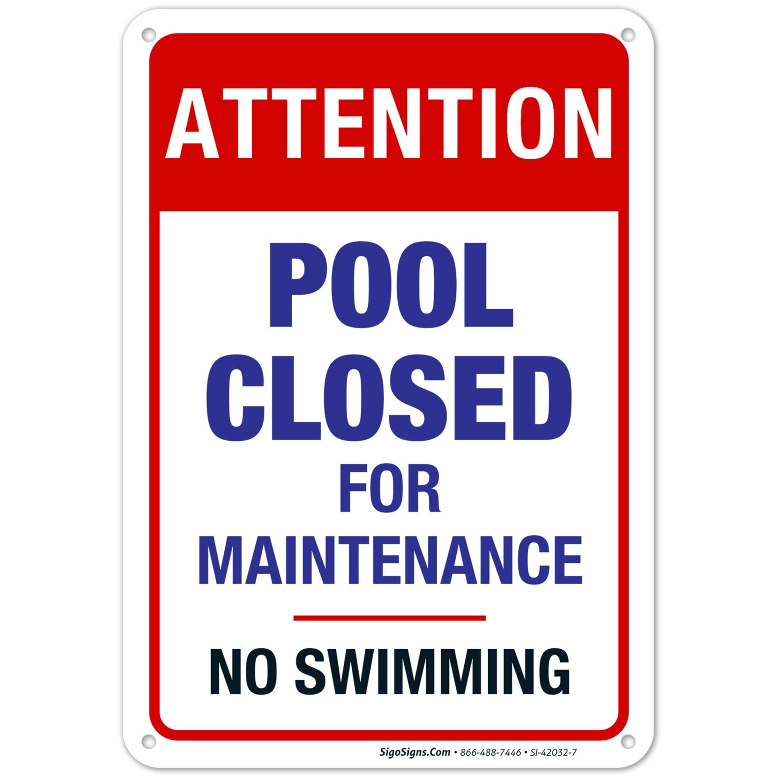 Pool Closed For Maintenance No Swimming Sign Pool Sign Walmart  Pool Closed For Maintenance No Swimming Sign Pool Sign Walmart