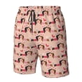 thumbnail image 5 of Kdxio Dachshund Couple Pattern Mens Casual Shorts - Drawstring Summer Beach Sports Shorts for Men, 5 of 9