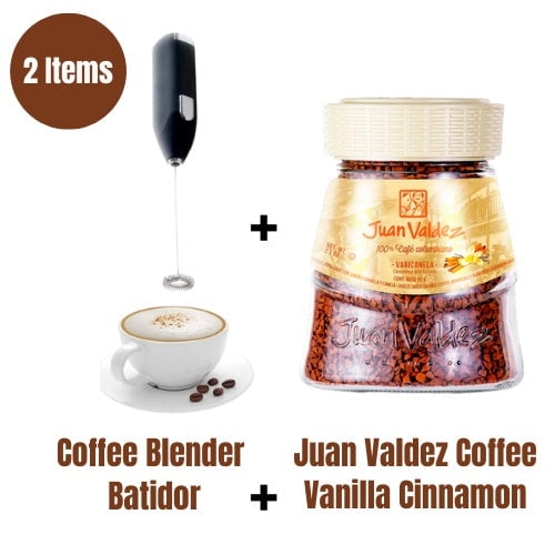 Coffee Blender and Juan Valdez Soluble Vanilla Cinnamon Flavor Coffee Instant Freezed Dried