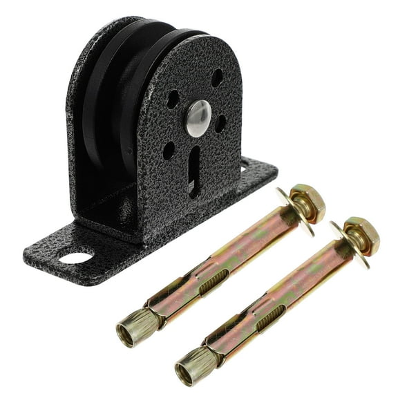 Phenofice Steel Wall Mounted Fixed Pulley 1Pc Round Shape For Home Gym Use Weight Lifting Pulley 3.9X2.6X1.2In