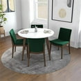 thumbnail image 3 of Pemberly Row 5-Piece Modern Round Dining Set w/ 4 Velvet Dining Chairs in Green, 3 of 6