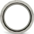 thumbnail image 2 of Titanium Edward Mirell Faceted Edge Brushed & Polished 12mm Ring (Size 10) Made In United States emr260-10, 2 of 4