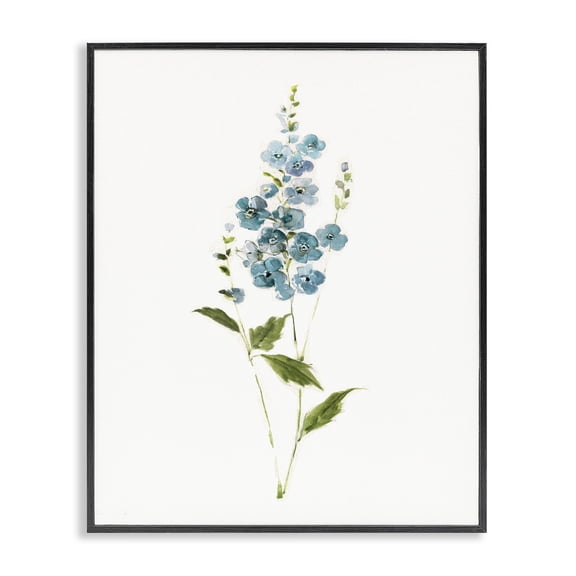 Stupell Industries Transitional Delicate Blue Sprigs Black Framed Giclee Art, 11 x 14, by Sally Swatland