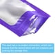 thumbnail image 4 of Bolsas holográficas Uxcell 4.7x3", paquete de 100 bolsas de plástico aluminizado resellables para cosas pequeñas, morado, 4 of 5