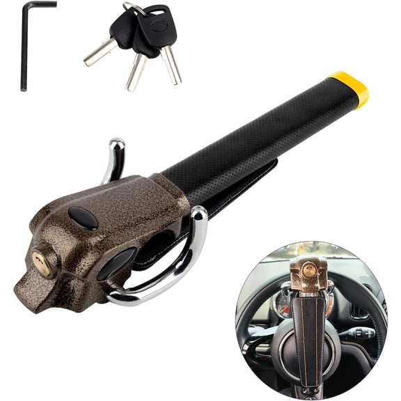 XZKING Car Steering Lock Universal Anti-Theft Locking Devices Heavy Duty Security Car Lock with 3 Keys