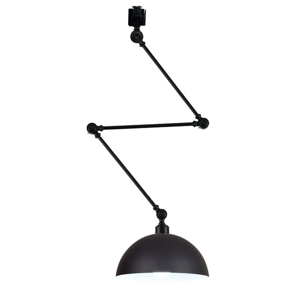 FSLiving Suspension Industrielle en Fer Macaron Noir Lumière de Piste en J Couleurs Bonbon E26 Réglable Lampe de Piste Instantanée Décorative pour Cuisine Personnalisable - 1 Lumière