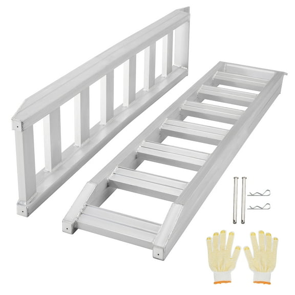 KFFKFF Aluminum Loading Ramps, 6800 lbs Capacity, Durable Ramps with Hook Attachment, Versatile Use for Motorcycles, Tractors, ATVs, UTVs, Trucks, Lawn Mowers, 72"L x 15"W, Set of 2