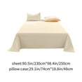 thumbnail image 3 of weibbin Three Piece Set Of Washed Cotton Bed Sheets Solid Color Pattern Bed Sheet Single Piece 2 X Pillowcase 1 X Bed Sheet 90.55x98.42 Inches, 3 of 6
