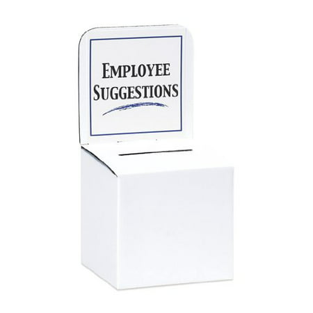 MCB Large Cardboard Box - Ballot Box - Suggestion Box - Raffle Box - Ticket Box - With Removable Header for Tabletop Use (White-5