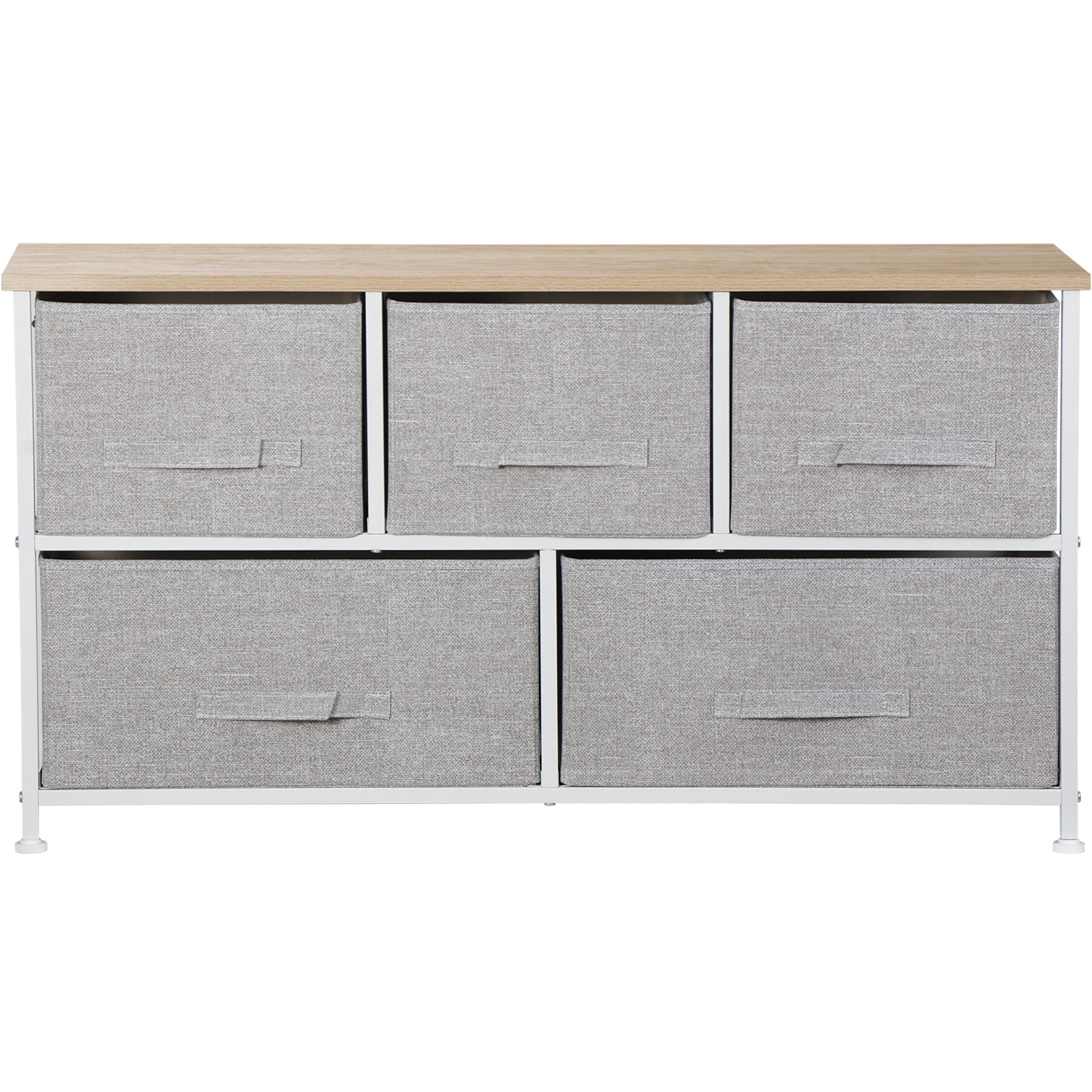 ZENSTYLE Steel Frame Wide Dresser Storage Tower 5-Drawer Dresser Organizer for Bedroom Hallway