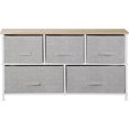 thumbnail image 3 of ZENY 5 Drawer Fabric Dresser Chests Wide Storage Tower Organizer Unit, White, 3 of 7