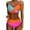 Orange, variant on Womens Swimsuits Two Piece Separate Bikini Set Color Block Beachwear Blue Women Bathing Suits L