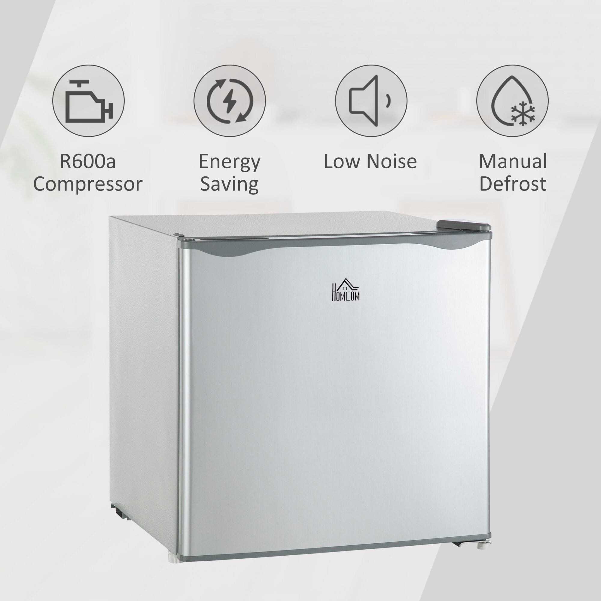 French Door Refrigerators For Kitchen, HOMCOM Mini Freezer Countertop, 1.1 Cu.Ft Compact Upright Freezer with Removable Shelves, Reversible Door for Home, Dorm, Apartment and Office, gray