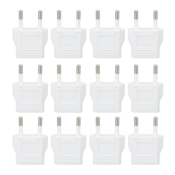 12Pcs EU Plug Adapter European Travel Plug Adapter PC Shell Europe Plug Converter 110?250V